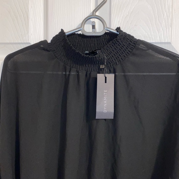 Dynamite Mesh Mock Neck Top - Picture 2 of 3